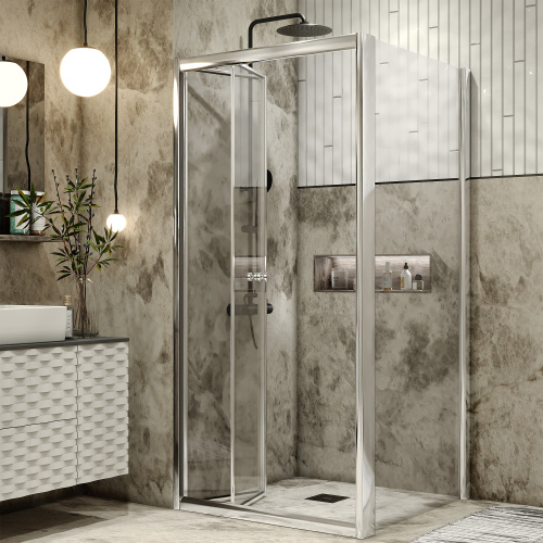 Душевой уголок Grossman Alba GR-8080Al2 80х80 стекло прозрачное профиль хром глянцевый без поддона - фото 2